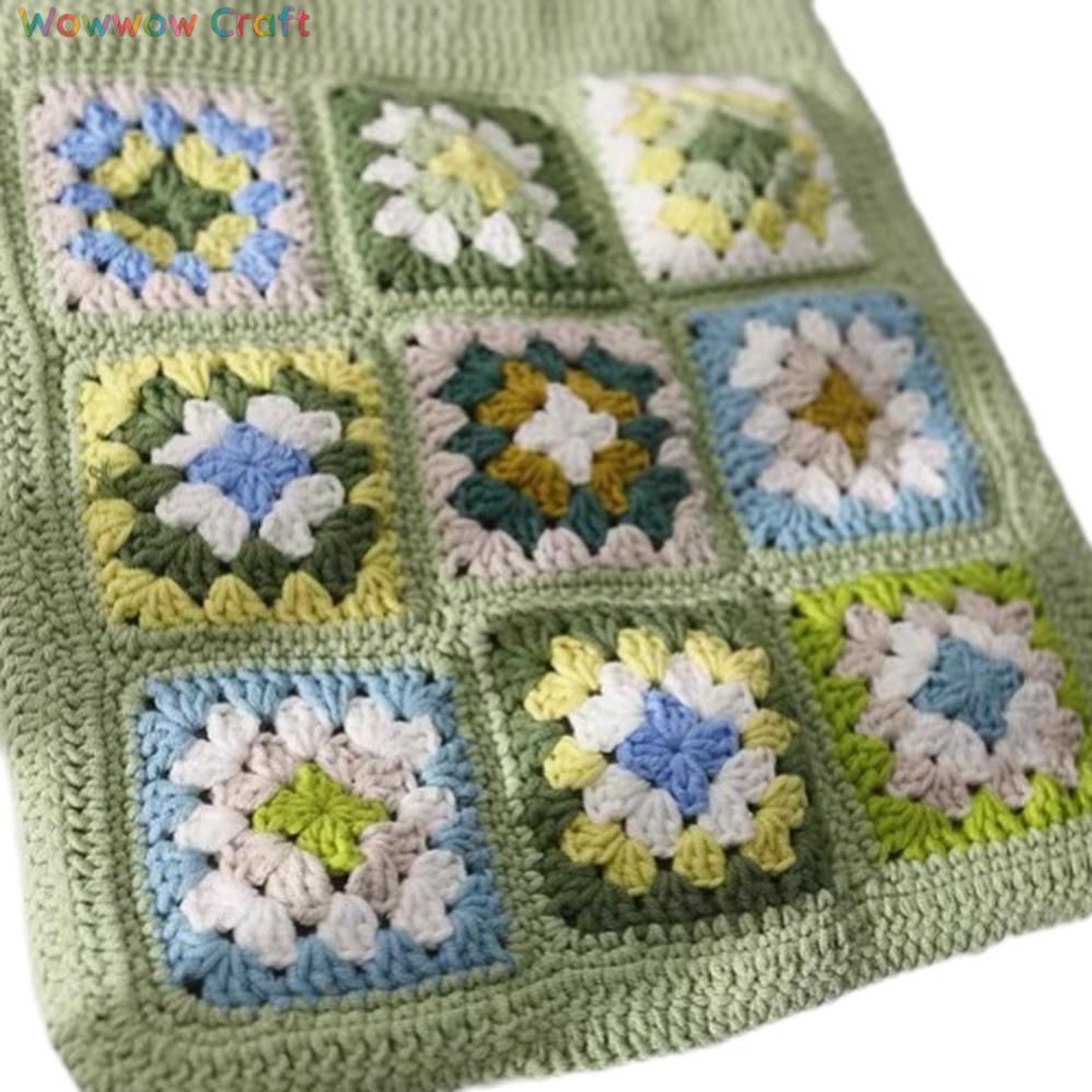 Shoulder Bags,Totes,Handmade Crochet Bags,Light Green Granny Square Tote crocheted with Snow Fairy Yarn - High quality handmade crocheted shoulder bag